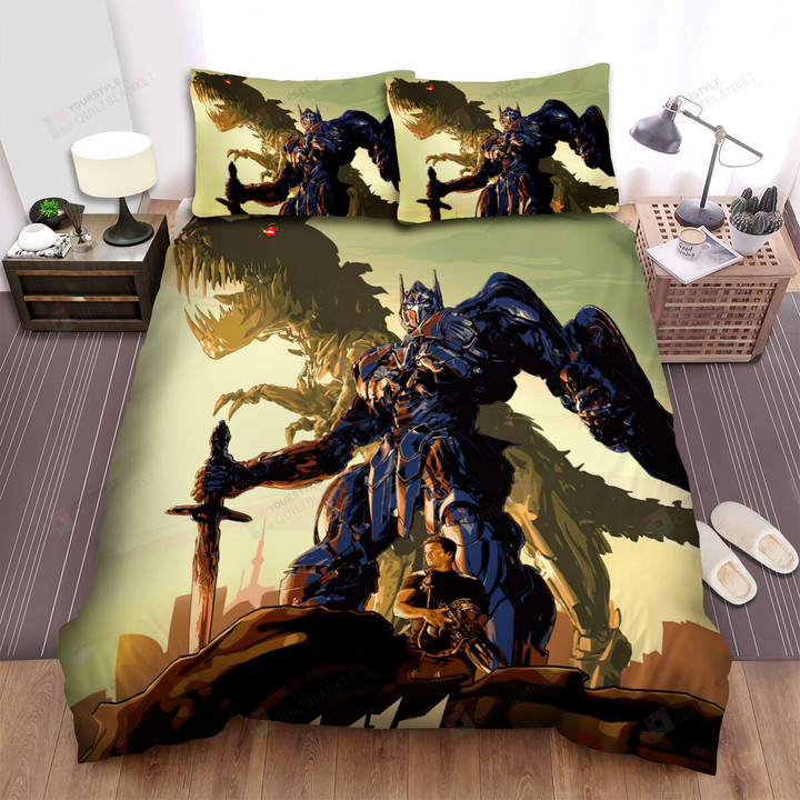 Transformers: Age Of Extinction (2014) Stand Together Or Face Extinction Movie Poster Bed Sheets Spread Comforter Duvet Cover Bedding Sets