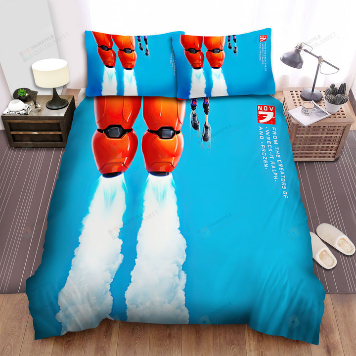 Big Hero 6 (2014) Movie Poster Fanart 3 Bed Sheets Spread Comforter Duvet Cover Bedding Sets