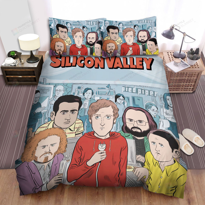 Silicon Valley (2014–2019) Movie Illustration Bed Sheets Spread Comforter Duvet Cover Bedding Sets