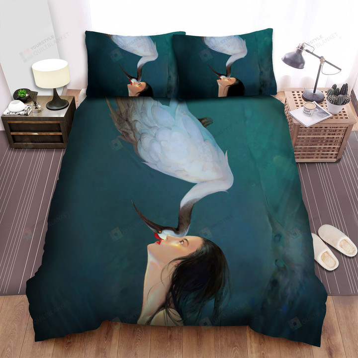 The Wild Animal - The Red Crowned Crane And The Beauty Bed Sheets Spread Duvet Cover Bedding Sets