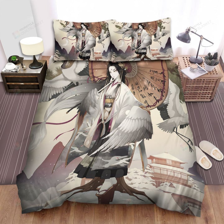 The Wild Animal - The Red Crowned Crane Princess Bed Sheets Spread Duvet Cover Bedding Sets