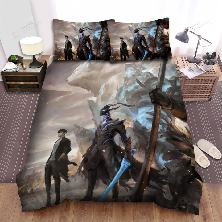 Solo Leveling Sung Jinwoo & His Shadow Army Bed Sheets Spread Duvet Cover Bedding Sets