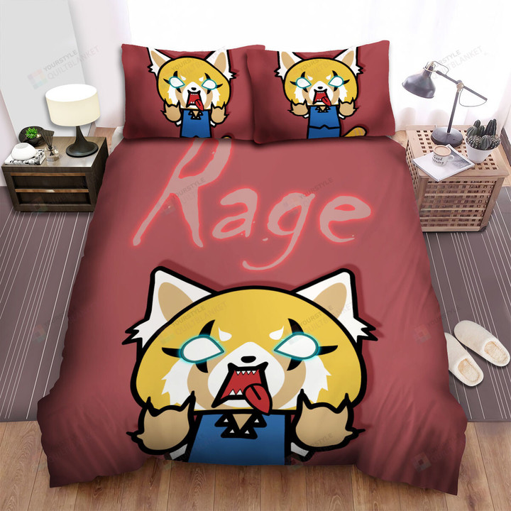 Aggretsuko Rage Retsuko Portrait Illustration Bed Sheets Spread Duvet Cover Bedding Sets