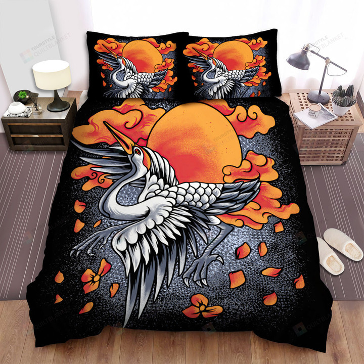 The Wild Animal - The Red Crowned Crane In The Dust Bed Sheets Spread Duvet Cover Bedding Sets