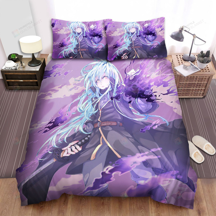 That Time I Got Reincarnated As A Slime (2018) Purple Smoke Movie Poster Bed Sheets Spread Comforter Duvet Cover Bedding Sets