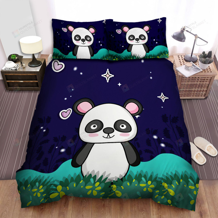 The Wildlife - The Panda In The Grass Bed Sheets Spread Duvet Cover Bedding Sets
