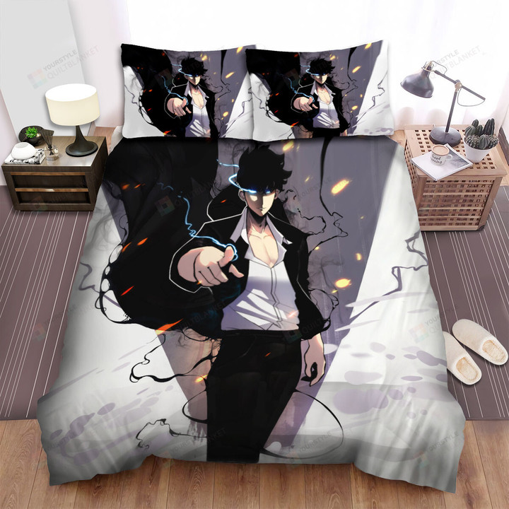 Solo Leveling Sung Jinwoo The Greatest Hunter Bed Sheets Spread Duvet Cover Bedding Sets