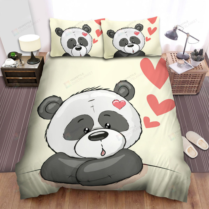 The Wildlife - The Panda Thinking Of Love Bed Sheets Spread Duvet Cover Bedding Sets
