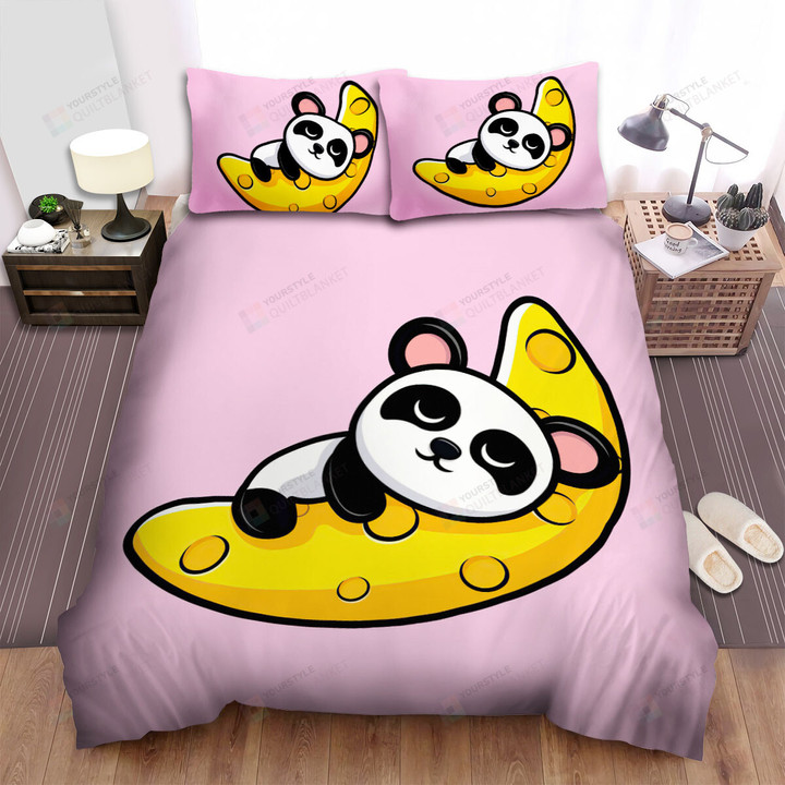 The Wildlife - The Panda Sleeping On The Moon Art Bed Sheets Spread Duvet Cover Bedding Sets