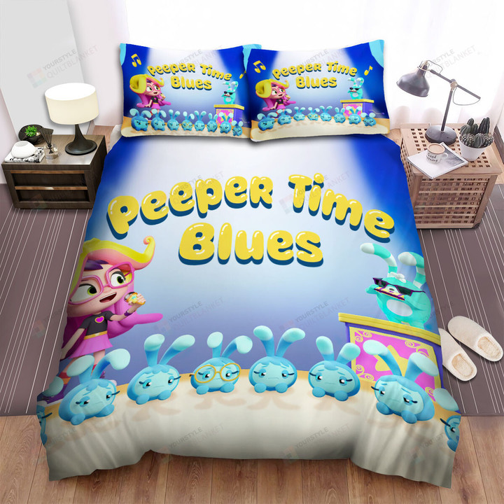 Abby Hatcher Episode Peeper Time Blues Bed Sheets Spread Duvet Cover Bedding Sets