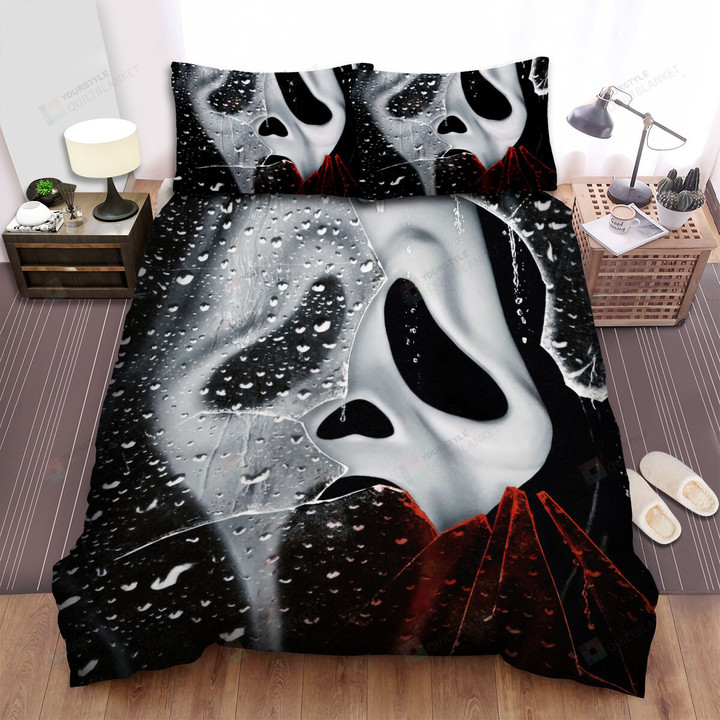 Scream: The Tv Series (2015–2019) Blood Stained Glass Movie Poster Bed Sheets Spread Comforter Duvet Cover Bedding Sets
