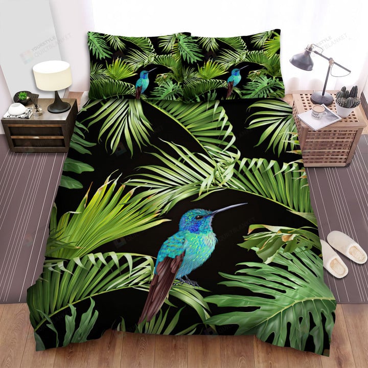 The Hummingbird Among Coconut Leaves Bed Sheets Spread Duvet Cover Bedding Sets