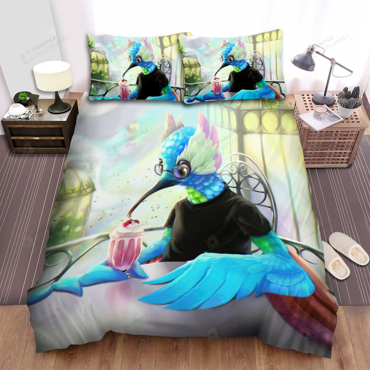 The Wildlife - The Hummingbird Eating Ice Cream Bed Sheets Spread Duvet Cover Bedding Sets