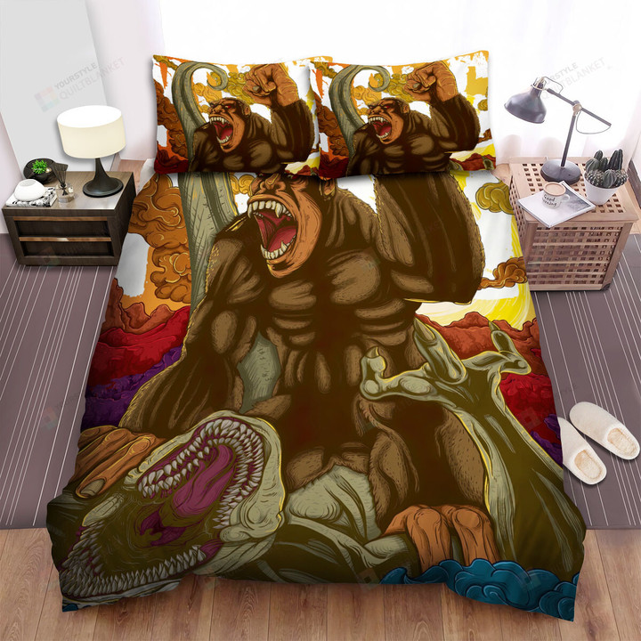 Kong: Skull Island (2017) Movie Illustration 9 Bed Sheets Spread Comforter Duvet Cover Bedding Sets