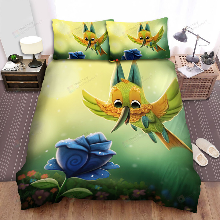 The Wildlife - The Yellow Hummingbird Griffin And A Rose Bed Sheets Spread Duvet Cover Bedding Sets