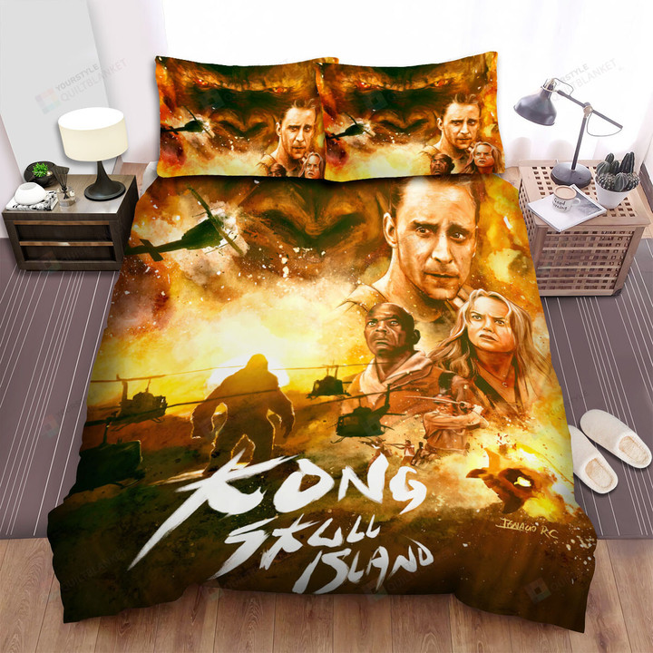 Kong: Skull Island (2017) Movie Art 5 Bed Sheets Spread Comforter Duvet Cover Bedding Sets