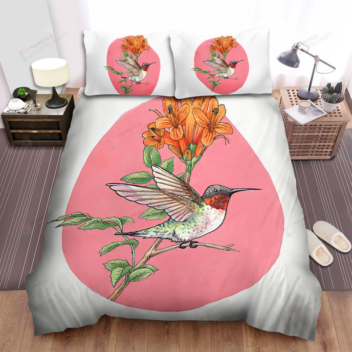 The Wildlife - The Hummingbird On A Branch Artwork Bed Sheets Spread Duvet Cover Bedding Sets