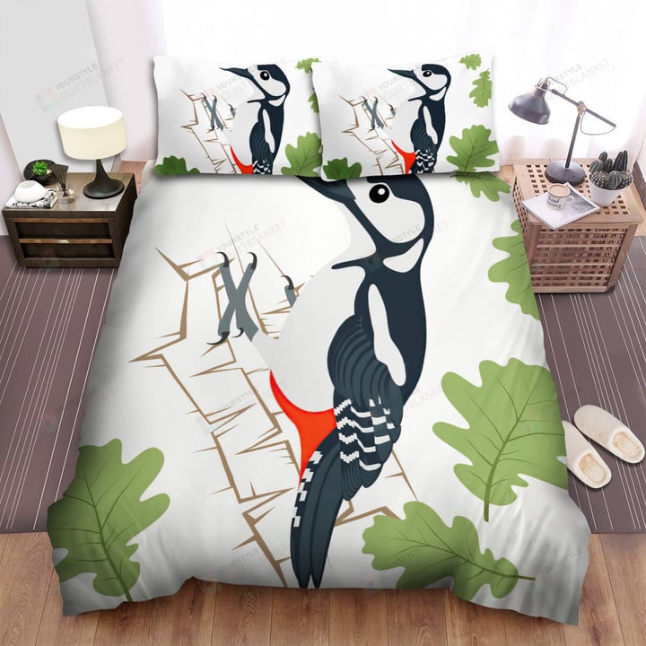 The Wild Animal - The Woodpecker Vector Art Bed Sheets Spread Duvet Cover Bedding Sets