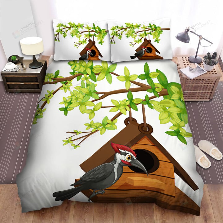 The Wild Animal - The Woodpecker In The Birdhouse Bed Sheets Spread Duvet Cover Bedding Sets