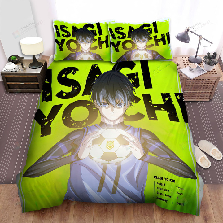 Blue Lock Yoichi Isagi Holding The Ball Bed Sheets Spread Duvet Cover Bedding Sets