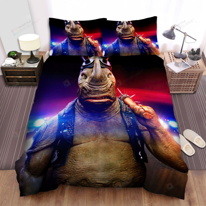 Teenage Mutant Ninja Turtles: Out Of The Shadows (2016) Rhino Movie Poster Bed Sheets Spread Comforter Duvet Cover Bedding Sets