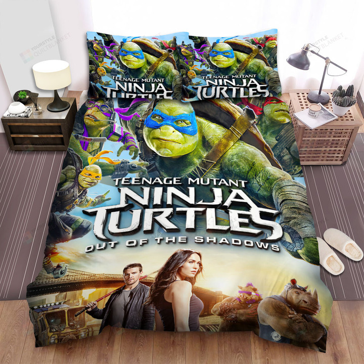 Teenage Mutant Ninja Turtles: Out Of The Shadows (2016) Poster Movie Poster Bed Sheets Spread Comforter Duvet Cover Bedding Sets Ver 6