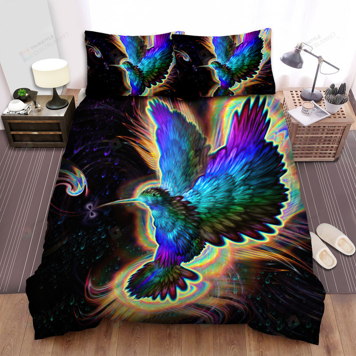 The Wildlife - The Hummingbird Psychedelic Art Bed Sheets Spread Duvet Cover Bedding Sets