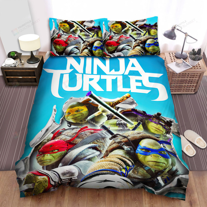 Teenage Mutant Ninja Turtles: Out Of The Shadows (2016) 2-Movies Movie Poster Bed Sheets Spread Comforter Duvet Cover Bedding Sets
