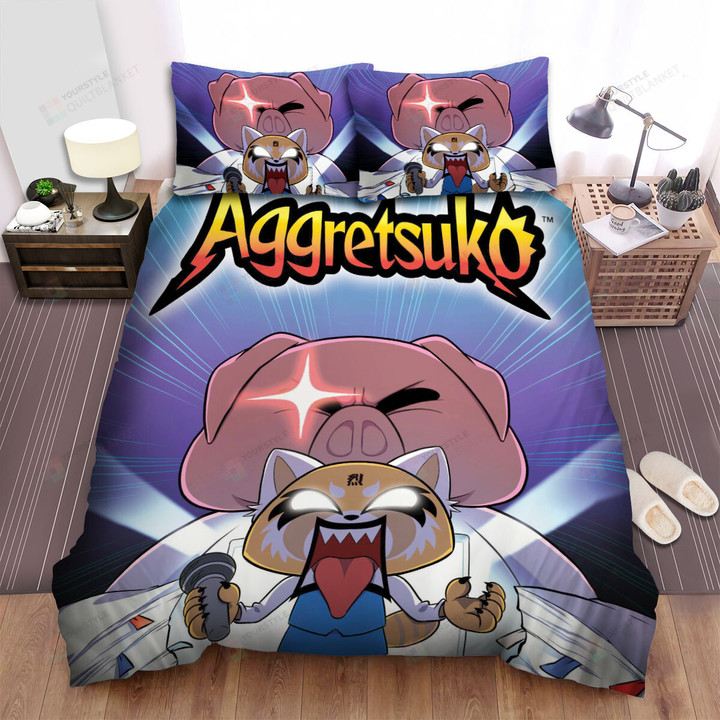 Aggretsuko Rage Retsuko & Her Boss Ton Bed Sheets Spread Duvet Cover Bedding Sets
