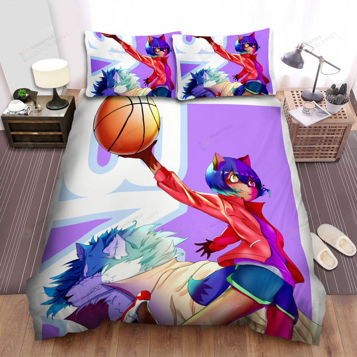 Bna: Brand New Animal Michiru & Shirou Digital Illustration Bed Sheets Spread Duvet Cover Bedding Sets