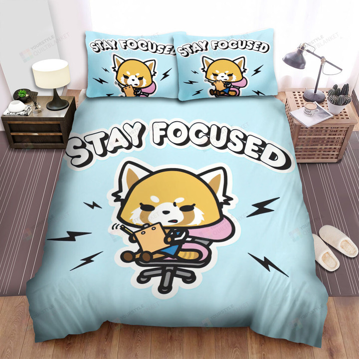 Aggretsuko Stay Focused In What You Do Bed Sheets Spread Duvet Cover Bedding Sets