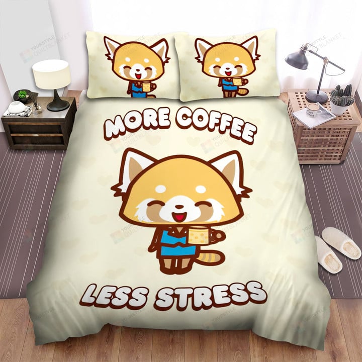 Aggretsuko More Coffee Less Stress Bed Sheets Spread Duvet Cover Bedding Sets
