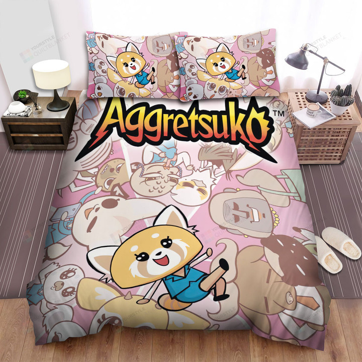 Aggretsuko Happy Retsuko & Friends Bed Sheets Spread Duvet Cover Bedding Sets