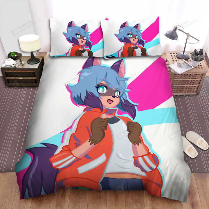 Bna: Brand New Animal Excited Michiru Digital Illustration Bed Sheets Spread Duvet Cover Bedding Sets