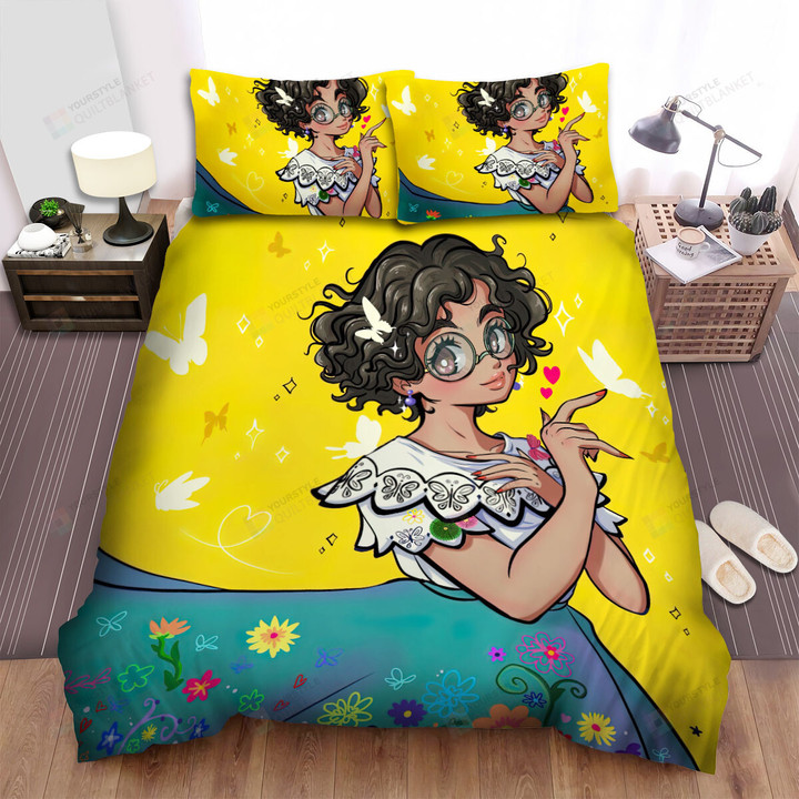 Encanto Beautiful Mirabel Portrait Illustration Bed Sheets Spread Duvet Cover Bedding Sets