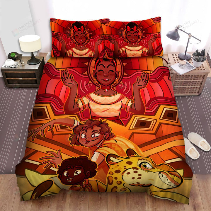 Encanto Dolores & Her Brothers Day Theme Artwork & Bed Sheets Spread Duvet Cover Bedding Sets