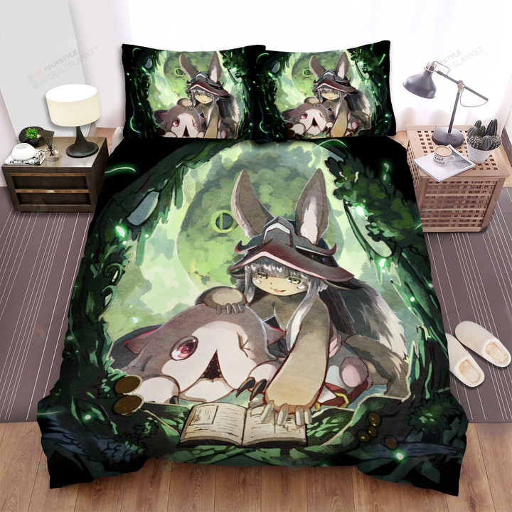 Made In Abyss Nanachi Teaching Mitty Artwork Bed Sheets Spread Duvet Cover Bedding Sets
