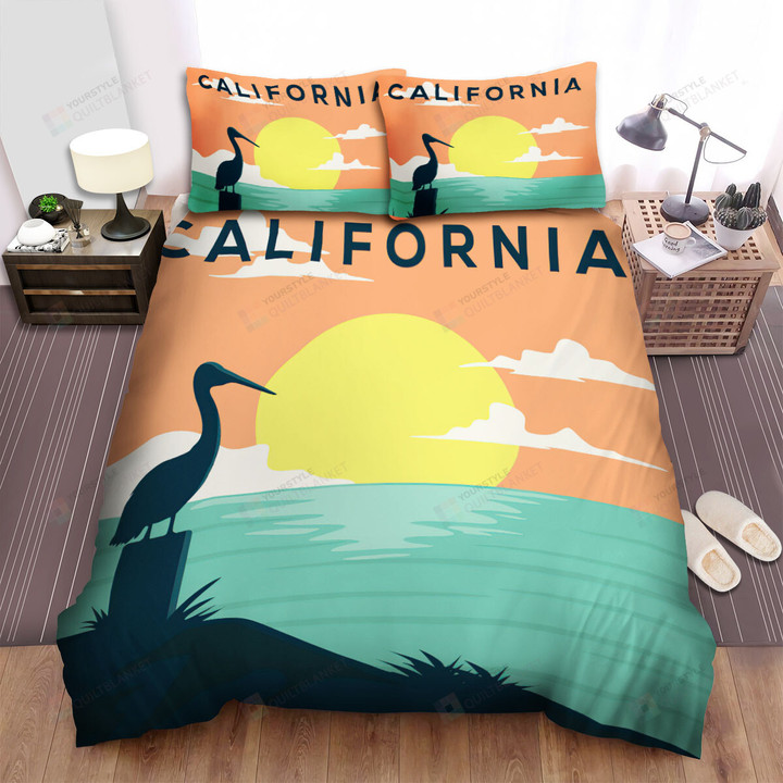 The Pelican In The California Bed Sheets Spread Duvet Cover Bedding Sets