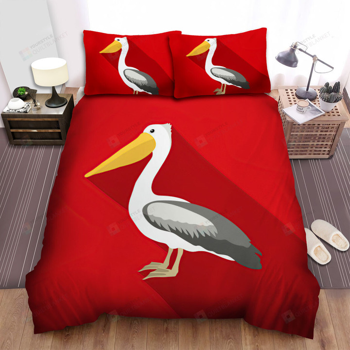 The Pelican In Red Bed Sheets Spread Duvet Cover Bedding Sets