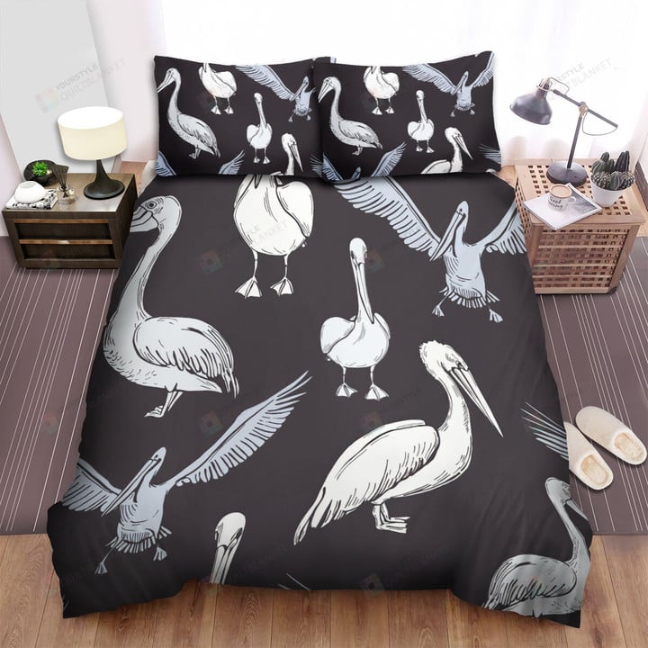 The Pelican Seamless Art Bed Sheets Spread Duvet Cover Bedding Sets