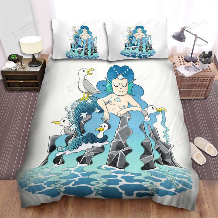 The Wildlife - The Mermaid And The Seagull Bed Sheets Spread Duvet Cover Bedding Sets