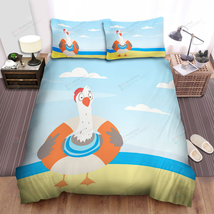 The Seagull Wearing A Float Bed Sheets Spread Duvet Cover Bedding Sets