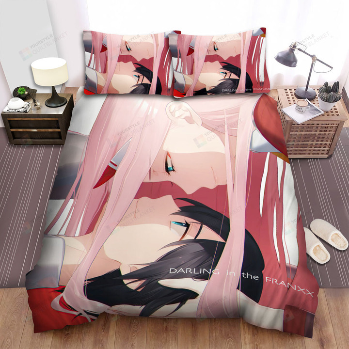 Darling In The Franxx Zero Two & Hiro's Romantic Moment Bed Sheets Spread Duvet Cover Bedding Sets