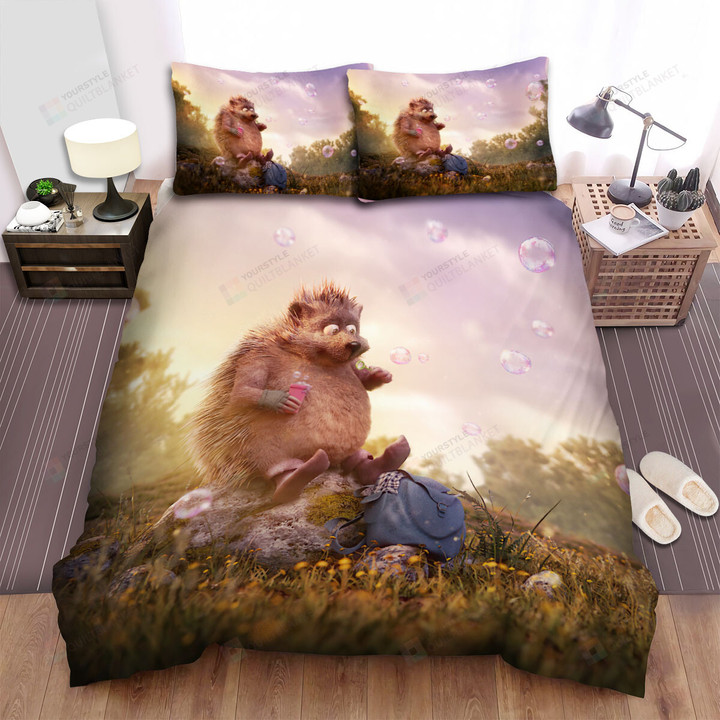 The Small Animal - The Hedgehog Blowing Bubbles Bed Sheets Spread Duvet Cover Bedding Sets