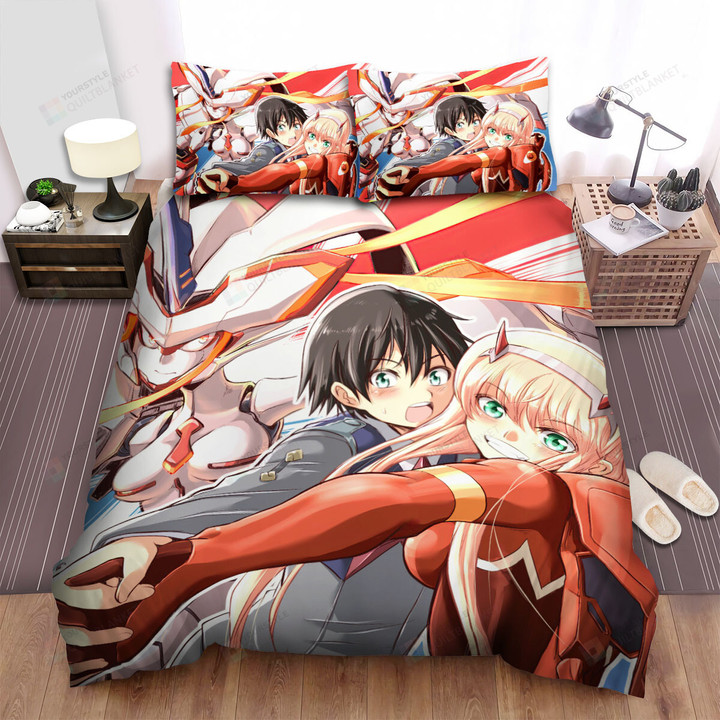 Darling In The Franxx Hiro & Zero Two Dancing Together Bed Sheets Spread Duvet Cover Bedding Sets