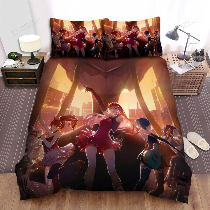 Darling In The Franxx Girls Music Band Artwork Bed Sheets Spread Duvet Cover Bedding Sets