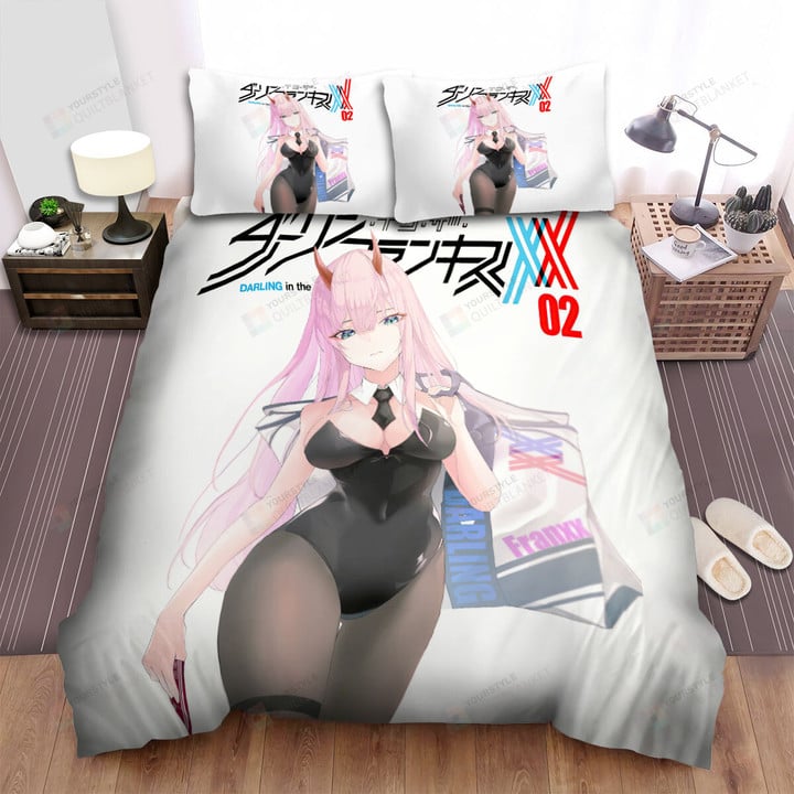 Darling In The Franxx Zero Two In Bad Bunny Costume Bed Sheets Spread Duvet Cover Bedding Sets