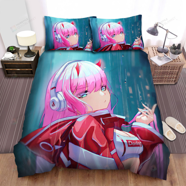 Darling In The Franxx Zero Two In Street Style Artwork Bed Sheets Spread Duvet Cover Bedding Sets