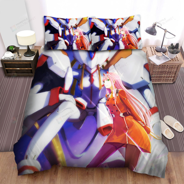 Darling In The Franxx Zero Two & Strelizia Art Painting Bed Sheets Spread Duvet Cover Bedding Sets
