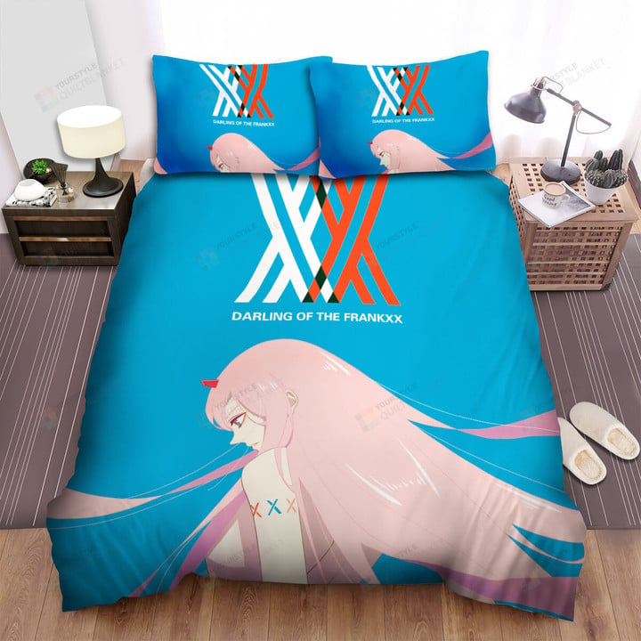 Darling In The Franxx Zero Two Minimal Illustration Bed Sheets Spread Duvet Cover Bedding Sets
